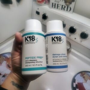 Peptide Prep Detox Shampoo and Damage Shield Set - White and Blue